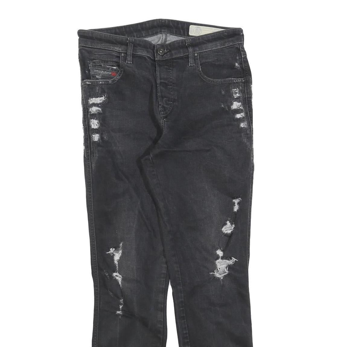 DIESEL Womens Jeans Black Slim Skinny Denim Medium W29 L29 Distressed