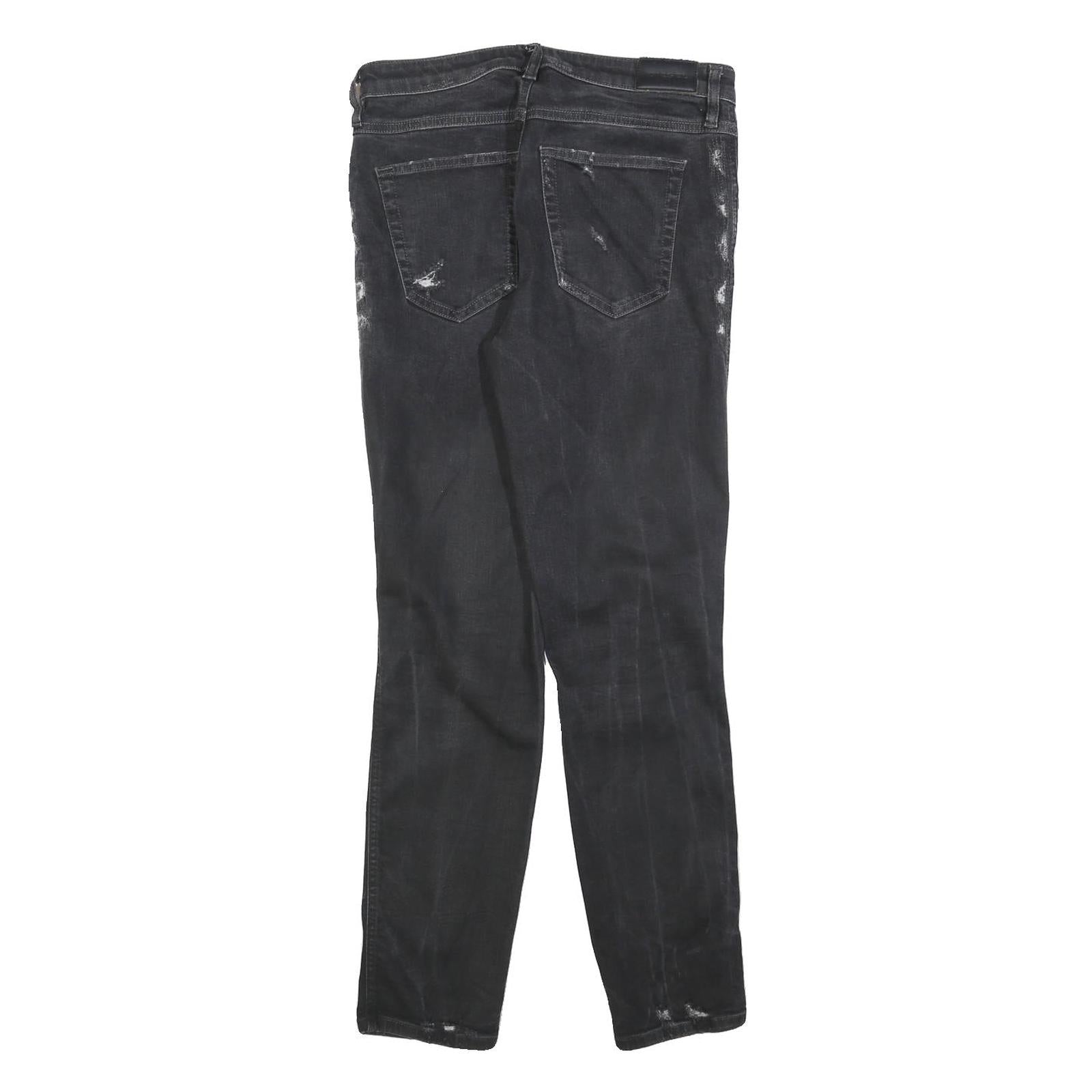 DIESEL Womens Jeans Black Slim Skinny Denim Medium W29 L29 Distressed