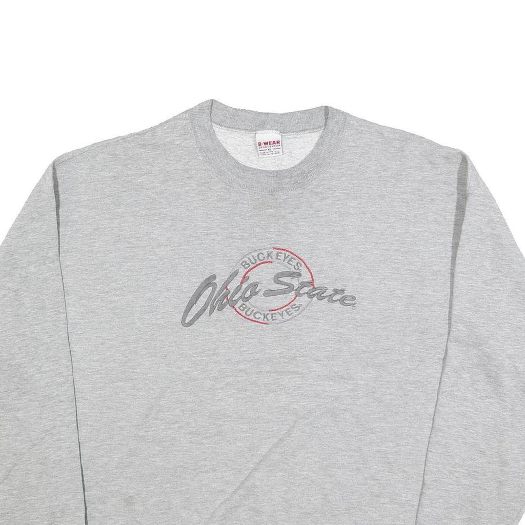 B WEAR Mens Grey XL Ohio State Crew Neck Cotton Blend Sweatshirt