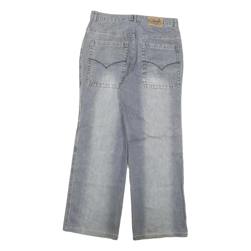 SUIT5AN Womens Jeans Blue Relaxed Wide-Leg Denim Medium W30 L29 Embroidered