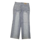 SUIT5AN Womens Jeans Blue Relaxed Wide-Leg Denim Medium W30 L29 Embroidered