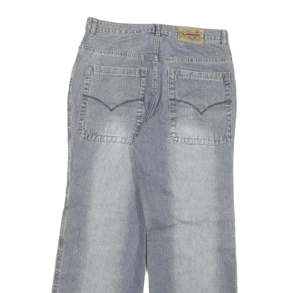 SUIT5AN Womens Jeans Blue Relaxed Wide-Leg Denim Medium W30 L29 Embroidered