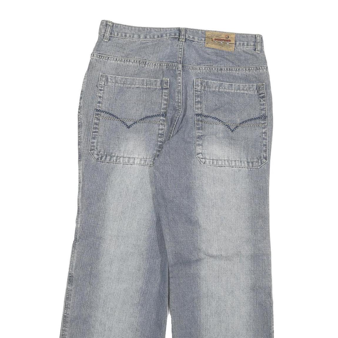 SUIT5AN Womens Jeans Blue Relaxed Wide-Leg Denim Medium W30 L29 Embroidered