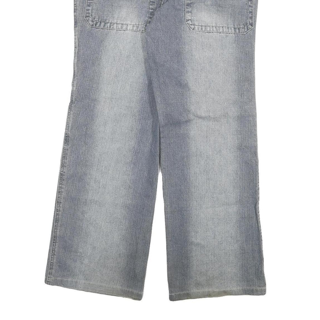 SUIT5AN Womens Jeans Blue Relaxed Wide-Leg Denim Medium W30 L29 Embroidered