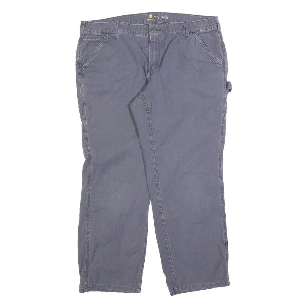 CARHARTT Womens Cotton Regular Blue Workwear Trousers W36 L28 Utility Zip