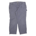 CARHARTT Womens Cotton Regular Blue Workwear Trousers W36 L28 Utility Zip