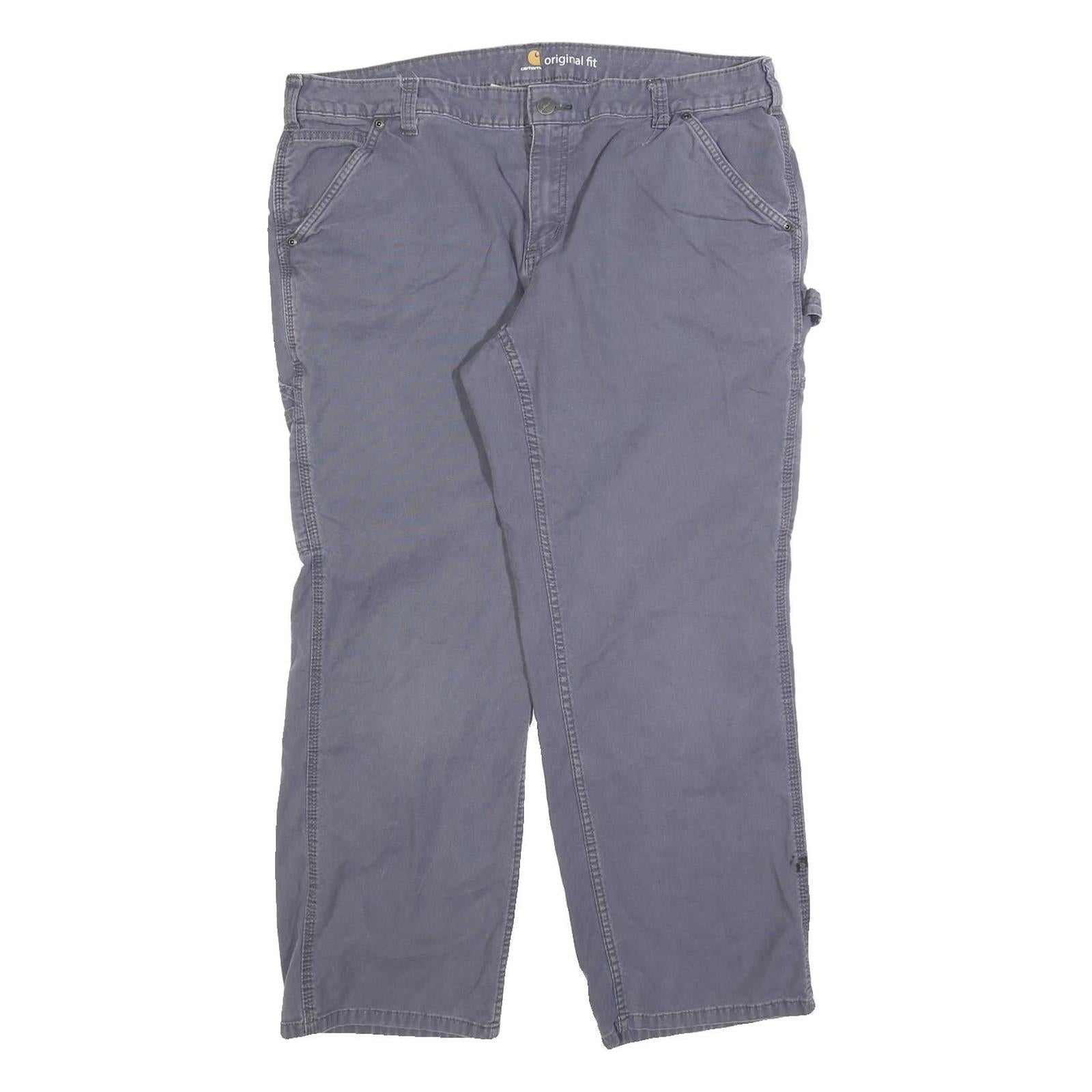 CARHARTT Womens Cotton Regular Blue Workwear Trousers W36 L28 Utility Zip