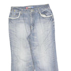 VITESSE NINE Mens Jeans Blue Relaxed Straight Denim Light W34 L26 Zip Pockets