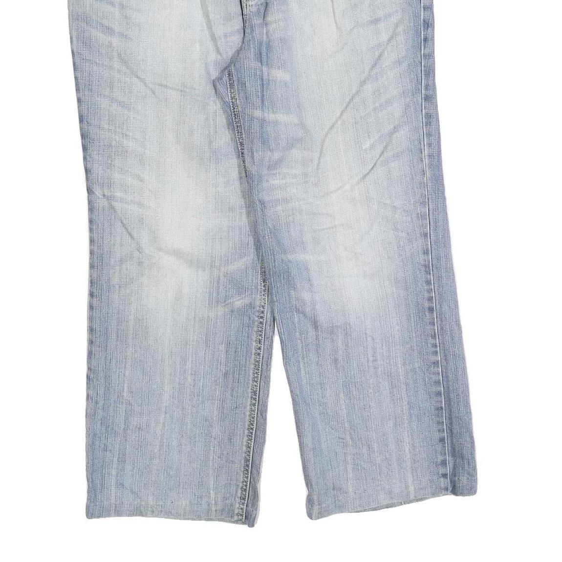 VITESSE NINE Mens Jeans Blue Relaxed Straight Denim Light W34 L26 Zip Pockets