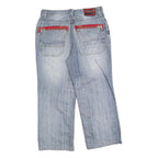 VITESSE NINE Mens Jeans Blue Relaxed Straight Denim Light W34 L26 Zip Pockets