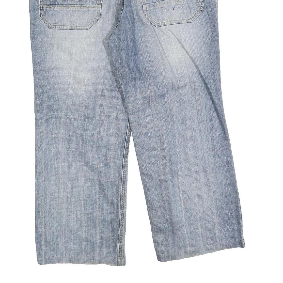 VITESSE NINE Mens Jeans Blue Relaxed Straight Denim Light W34 L26 Zip Pockets