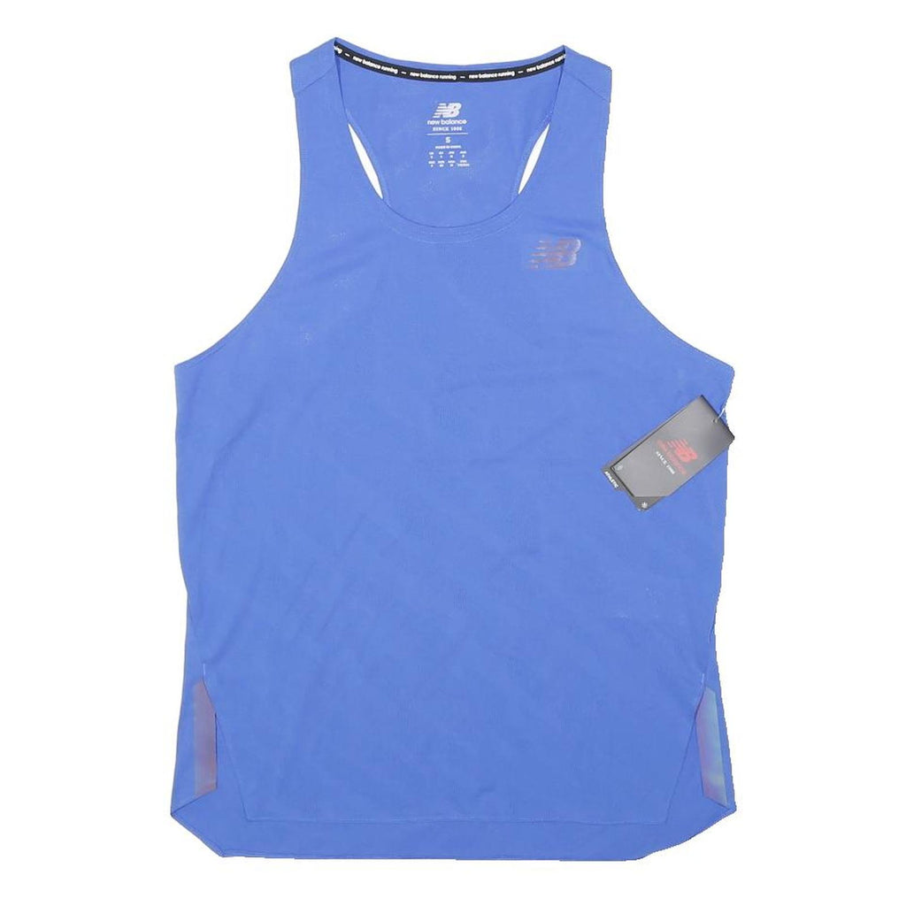 NEW BALANCE Womens Blue Sports Vest Sleeveless S Running Gym Top