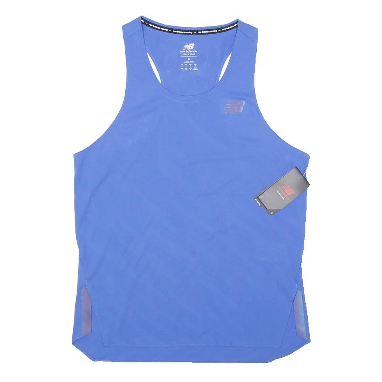 NEW BALANCE Womens Blue Sports Vest Sleeveless S Running Gym Top