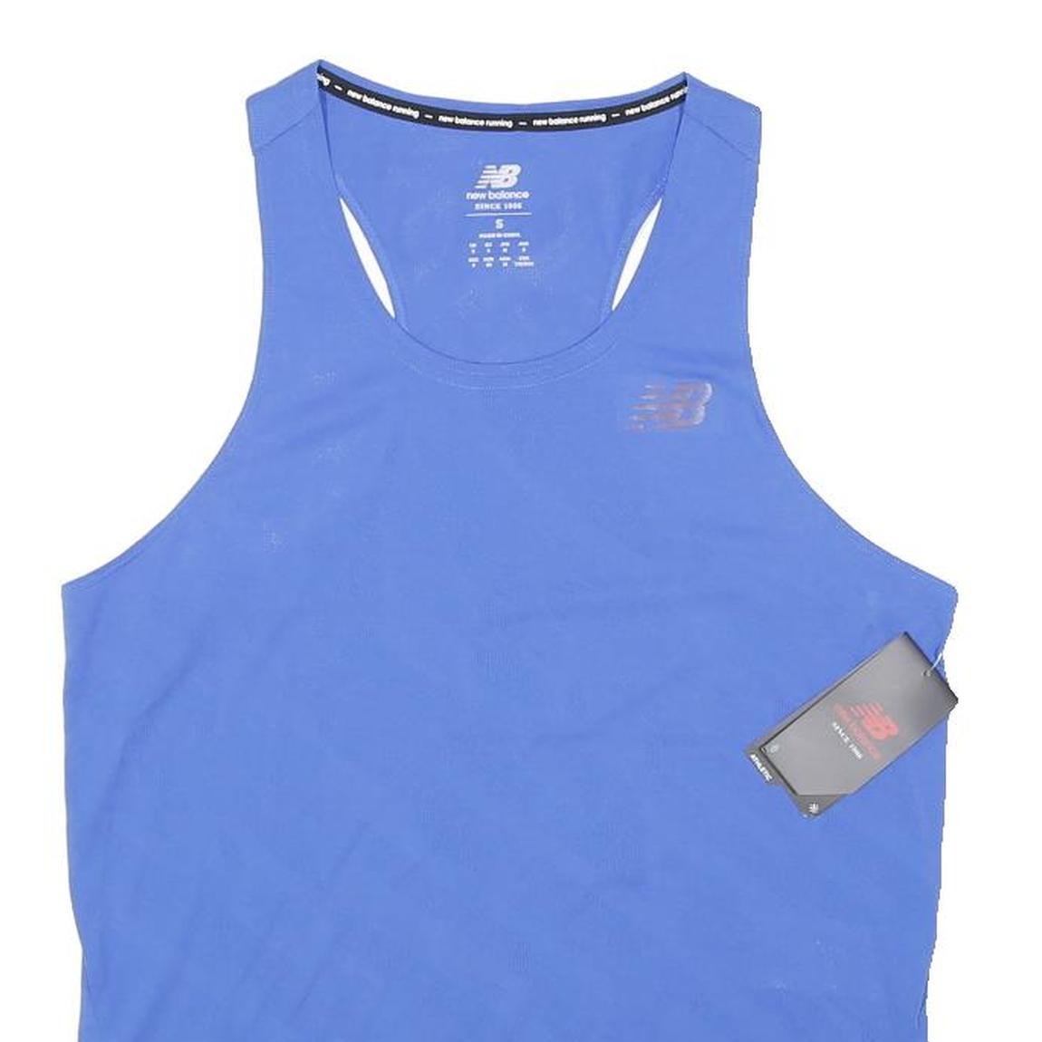 NEW BALANCE Womens Blue Sports Vest Sleeveless S Running Gym Top