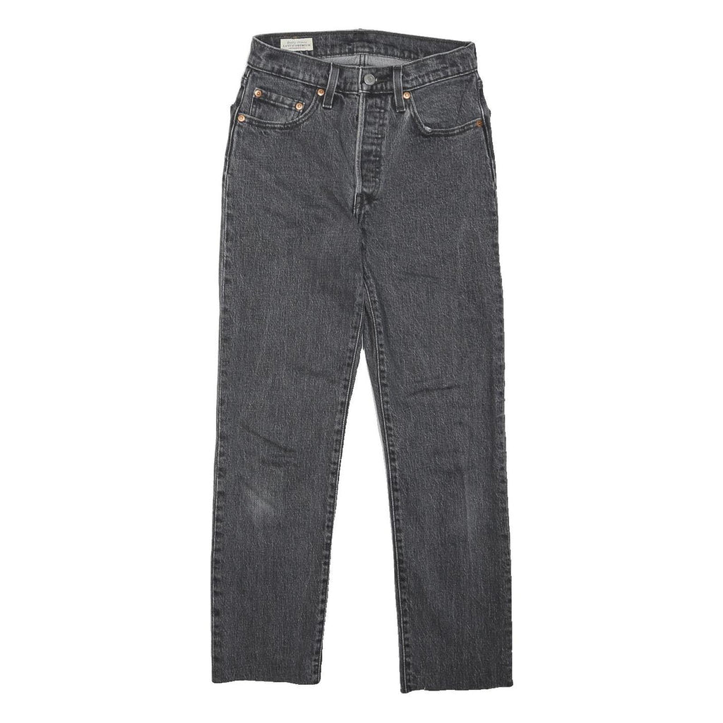 LEVI'S 501 BIG E Girls Jeans Black Regular Straight Denim Medium W26 L26 Cotton
