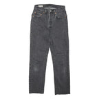 LEVI'S 501 BIG E Girls Jeans Black Regular Straight Denim Medium W26 L26 Cotton