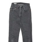 LEVI'S 501 BIG E Girls Jeans Black Regular Straight Denim Medium W26 L26 Cotton