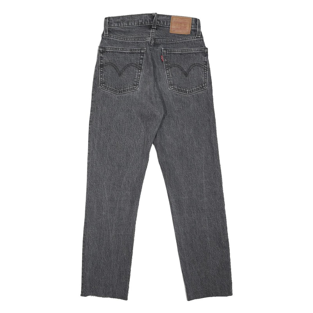 LEVI'S 501 BIG E Girls Jeans Black Regular Straight Denim Medium W26 L26 Cotton