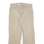 CARHARTT Mens Cotton Blend Beige Loose Straight Leg Trousers W34 L32 Workwear
