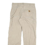 CARHARTT Mens Cotton Blend Beige Loose Straight Leg Trousers W34 L32 Workwear