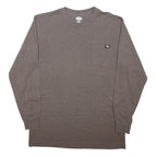 DICKIES Mens Brown Long Sleeve Crew Neck Pocket T-Shirt L Cotton Blend Casual