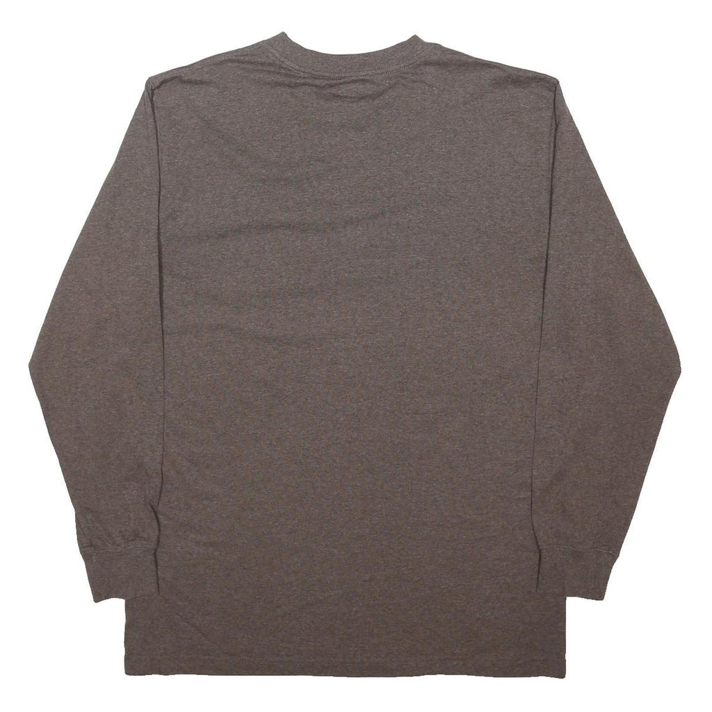 DICKIES Mens Brown Long Sleeve Crew Neck Pocket T-Shirt L Cotton Blend Casual