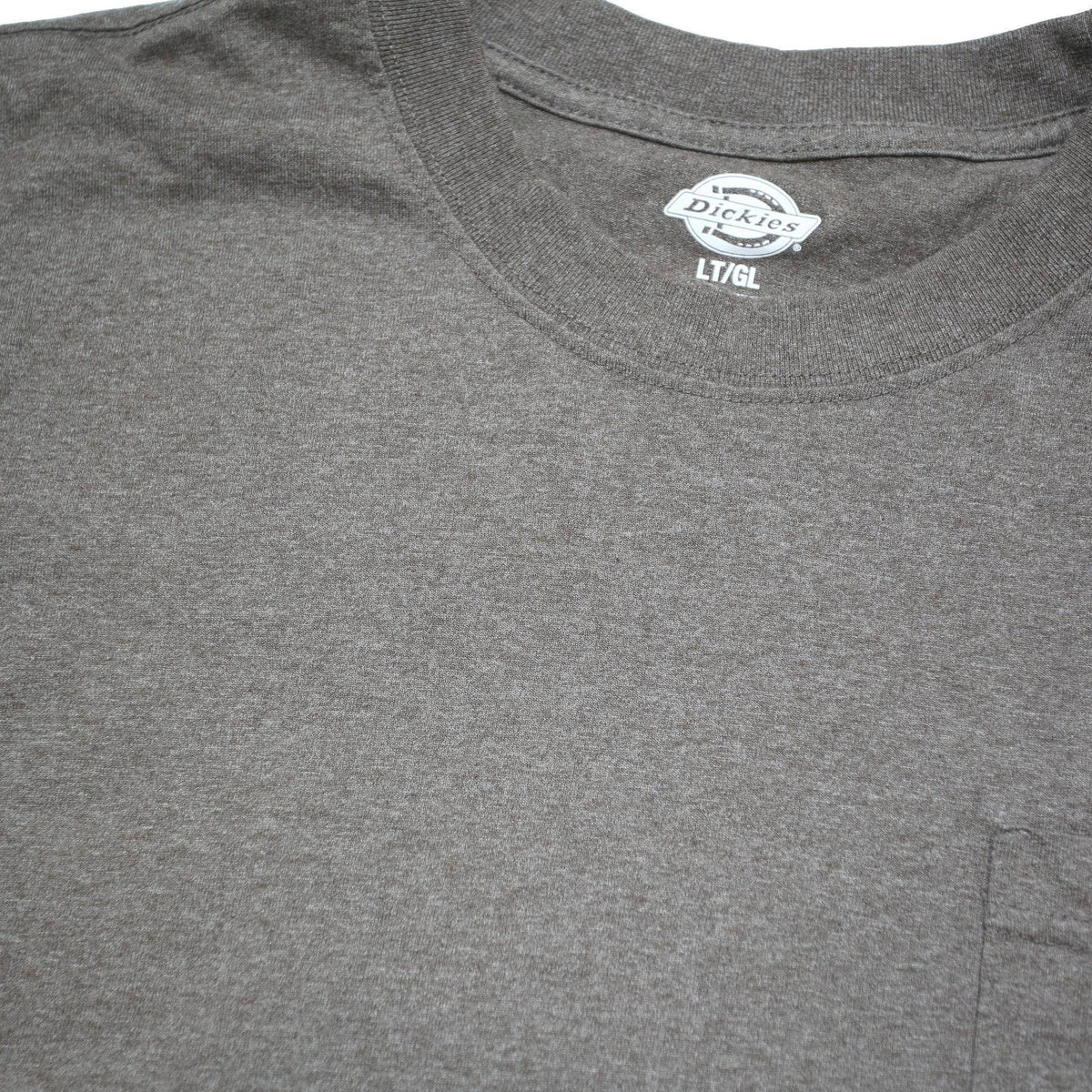 DICKIES Mens Brown Long Sleeve Crew Neck Pocket T-Shirt L Cotton Blend Casual
