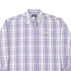 WRANGLER Mens Purple & White Check Shirt XL Button Down Long Sleeve Casual