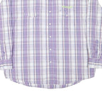 WRANGLER Mens Purple & White Check Shirt XL Button Down Long Sleeve Casual