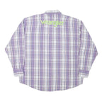 WRANGLER Mens Purple & White Check Shirt XL Button Down Long Sleeve Casual