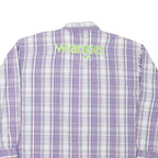 WRANGLER Mens Purple & White Check Shirt XL Button Down Long Sleeve Casual