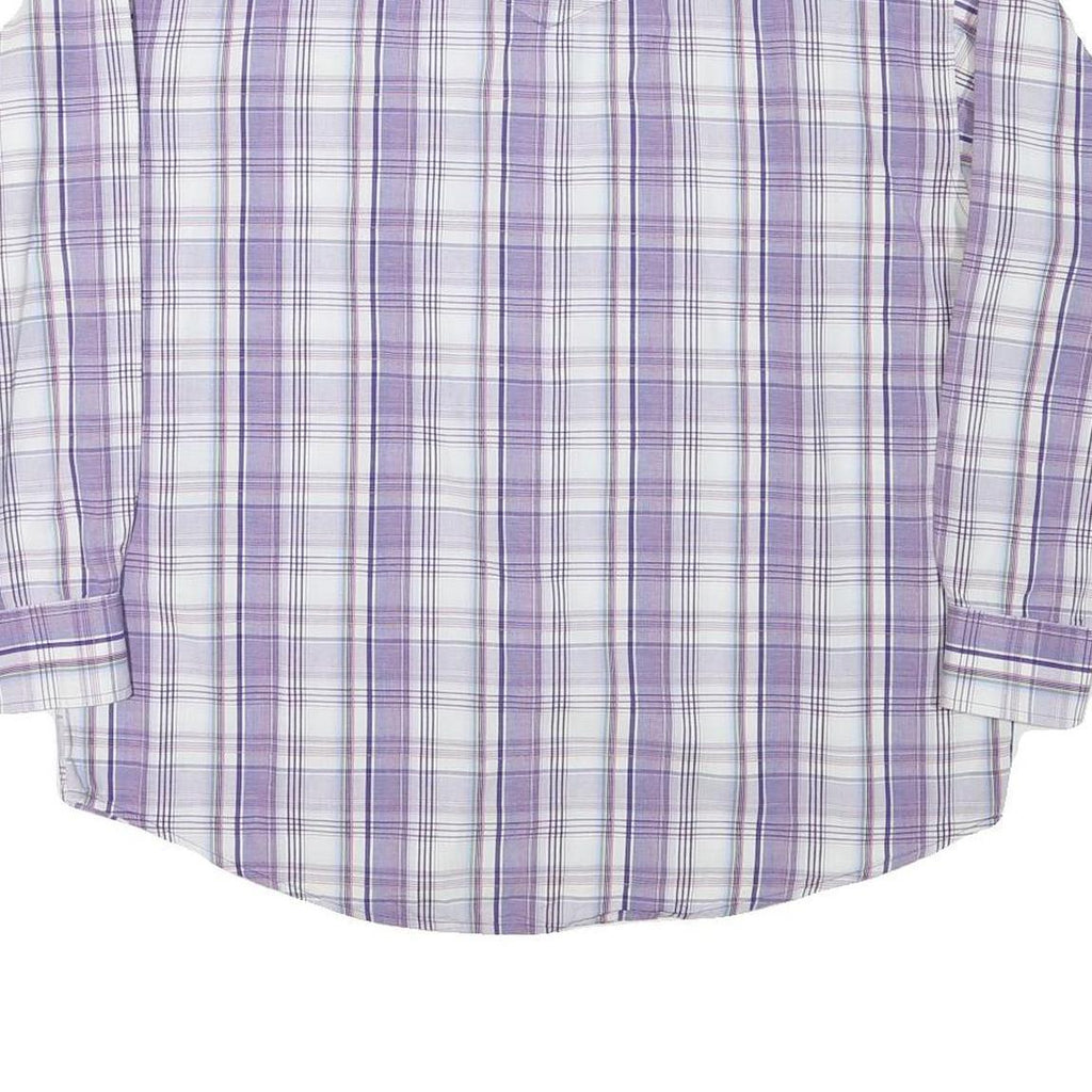 WRANGLER Mens Purple & White Check Shirt XL Button Down Long Sleeve Casual