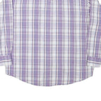 WRANGLER Mens Purple & White Check Shirt XL Button Down Long Sleeve Casual