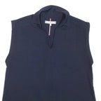 TOMMY HILFIGER Womens Blouse Blue V-Neck Sleeveless S
