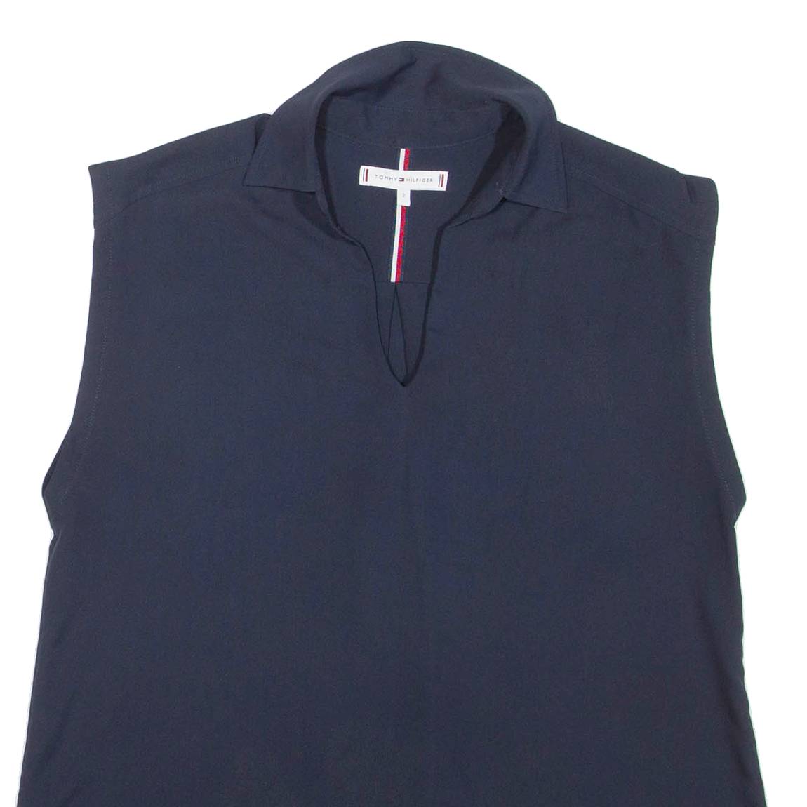 TOMMY HILFIGER Womens Blouse Blue V-Neck Sleeveless S