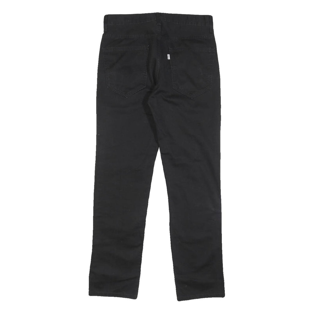 LEVI'S Mens Black Slim Straight Cotton Trousers W31 L32 Zip Closure