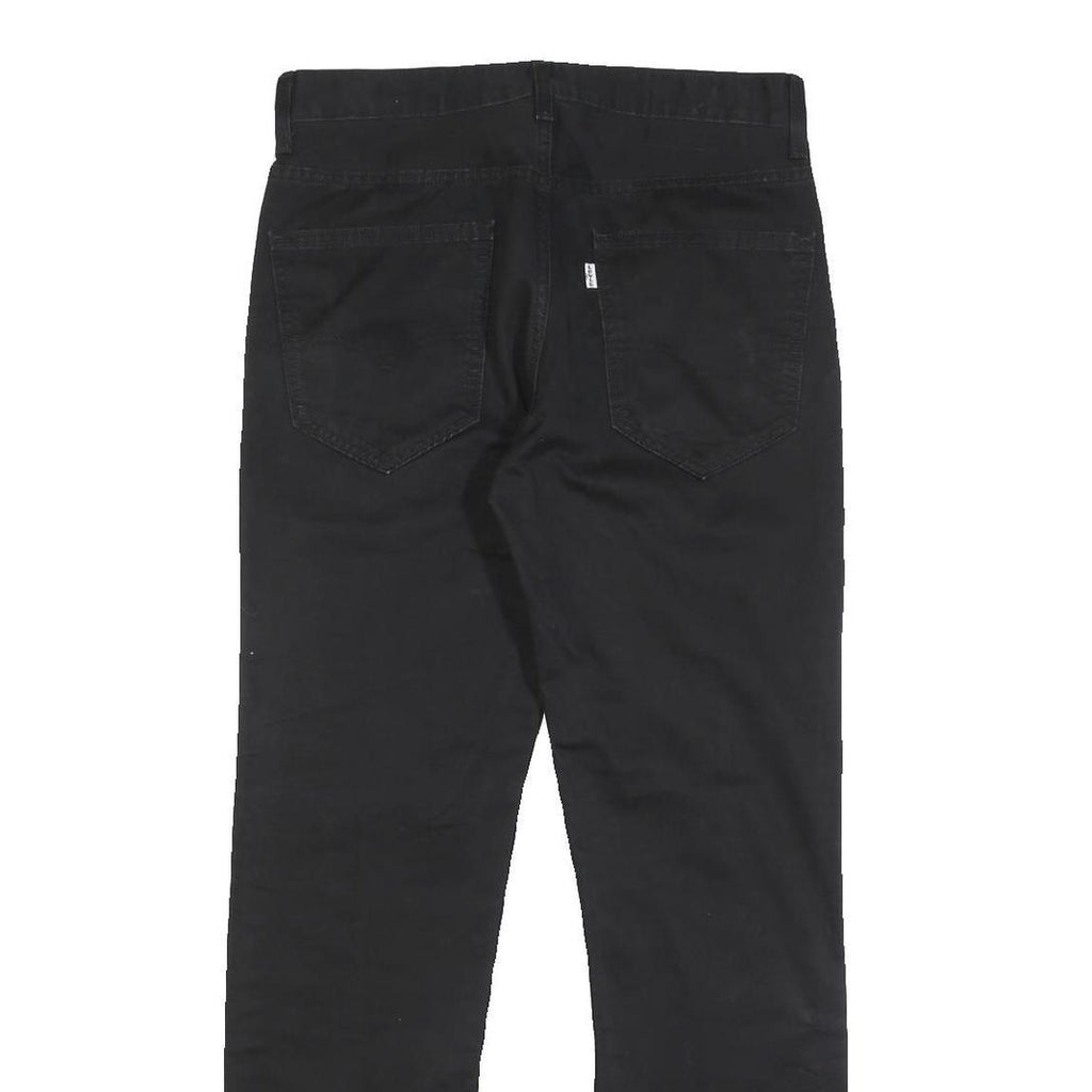 LEVI'S Mens Black Slim Straight Cotton Trousers W31 L32 Zip Closure