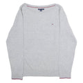 TOMMY HILFIGER Womens Jumper Grey Tight Knit M