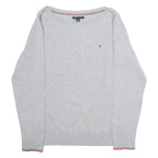 TOMMY HILFIGER Womens Jumper Grey Tight Knit M