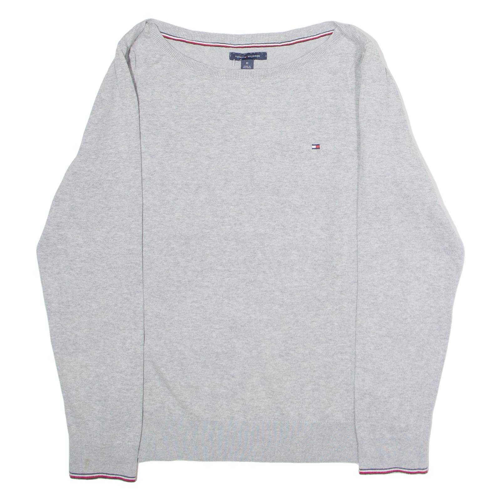 TOMMY HILFIGER Womens Jumper Grey Tight Knit M
