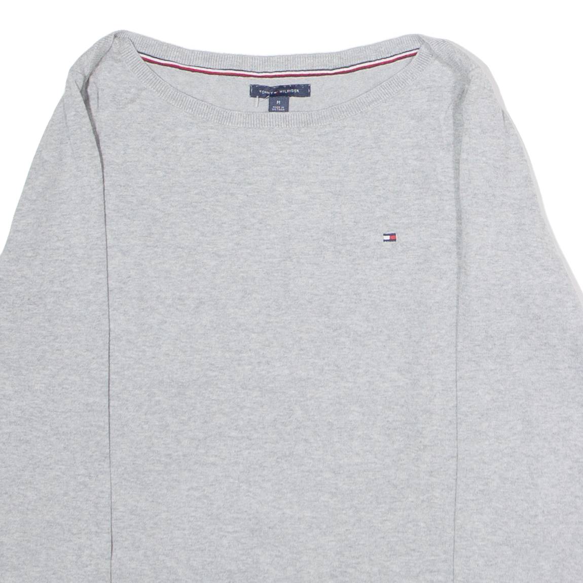TOMMY HILFIGER Womens Jumper Grey Tight Knit M