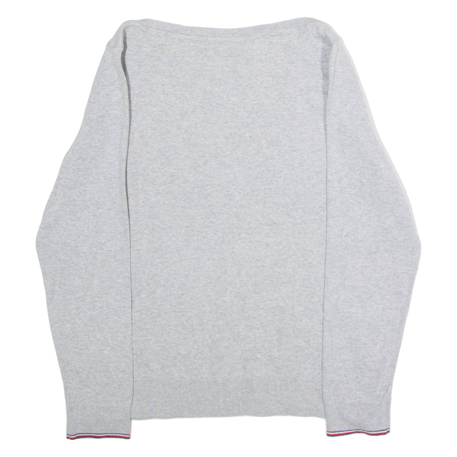 TOMMY HILFIGER Womens Jumper Grey Tight Knit M