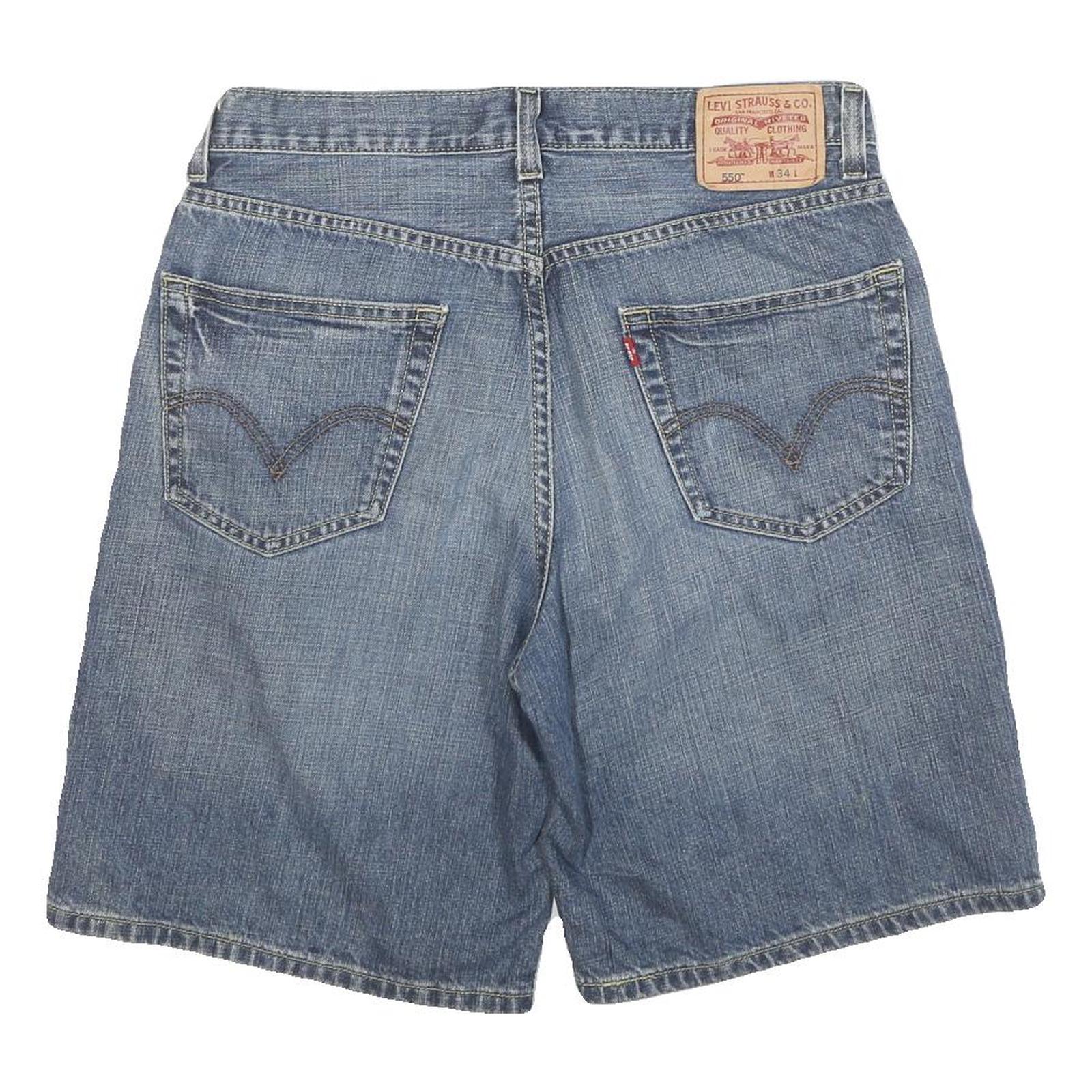 LEVI'S Mens Denim Blue Relaxed Fit Shorts XL W34 Cotton Blend Casual