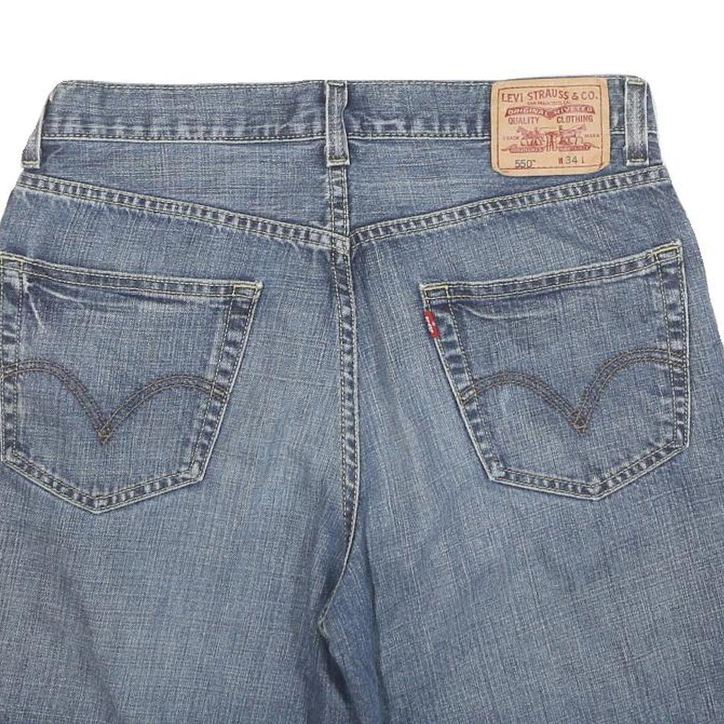 LEVI'S Mens Denim Blue Relaxed Fit Shorts XL W34 Cotton Blend Casual