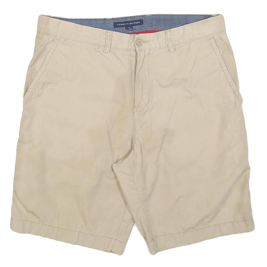 TOMMY HILFIGER Mens Shorts Beige Casual Plain M W34 Classic Cotton Blend