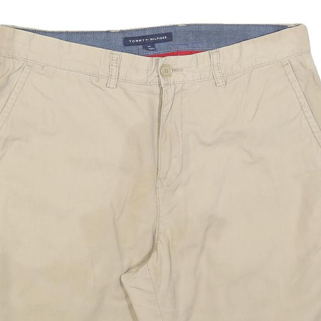 TOMMY HILFIGER Mens Shorts Beige Casual Plain M W34 Classic Cotton Blend