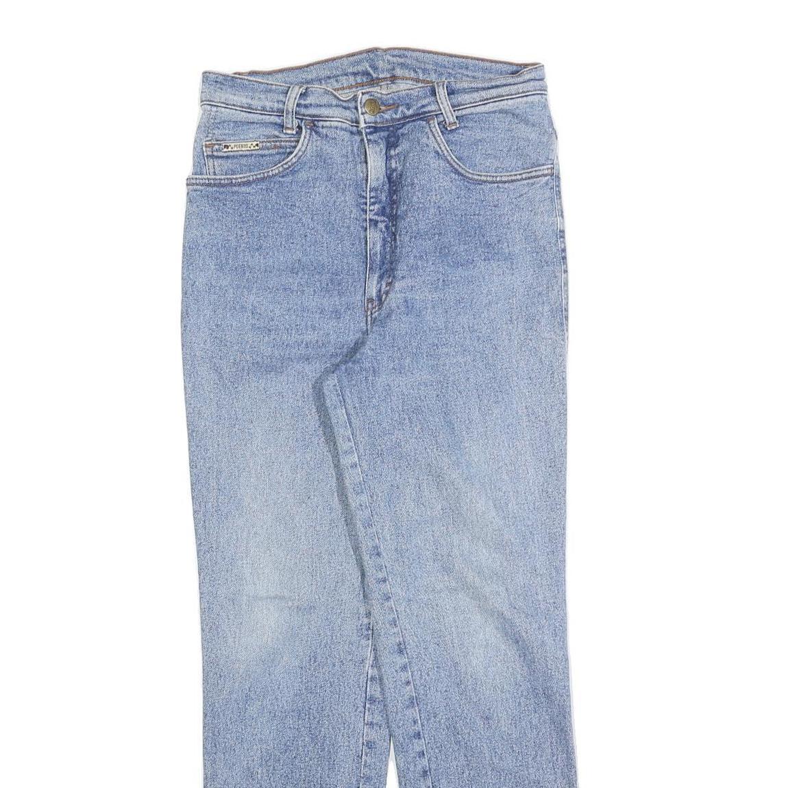 PUEBLO Womens Regular Fit Blue Denim Regular Jeans W28 L28 Classic Cotton Blend