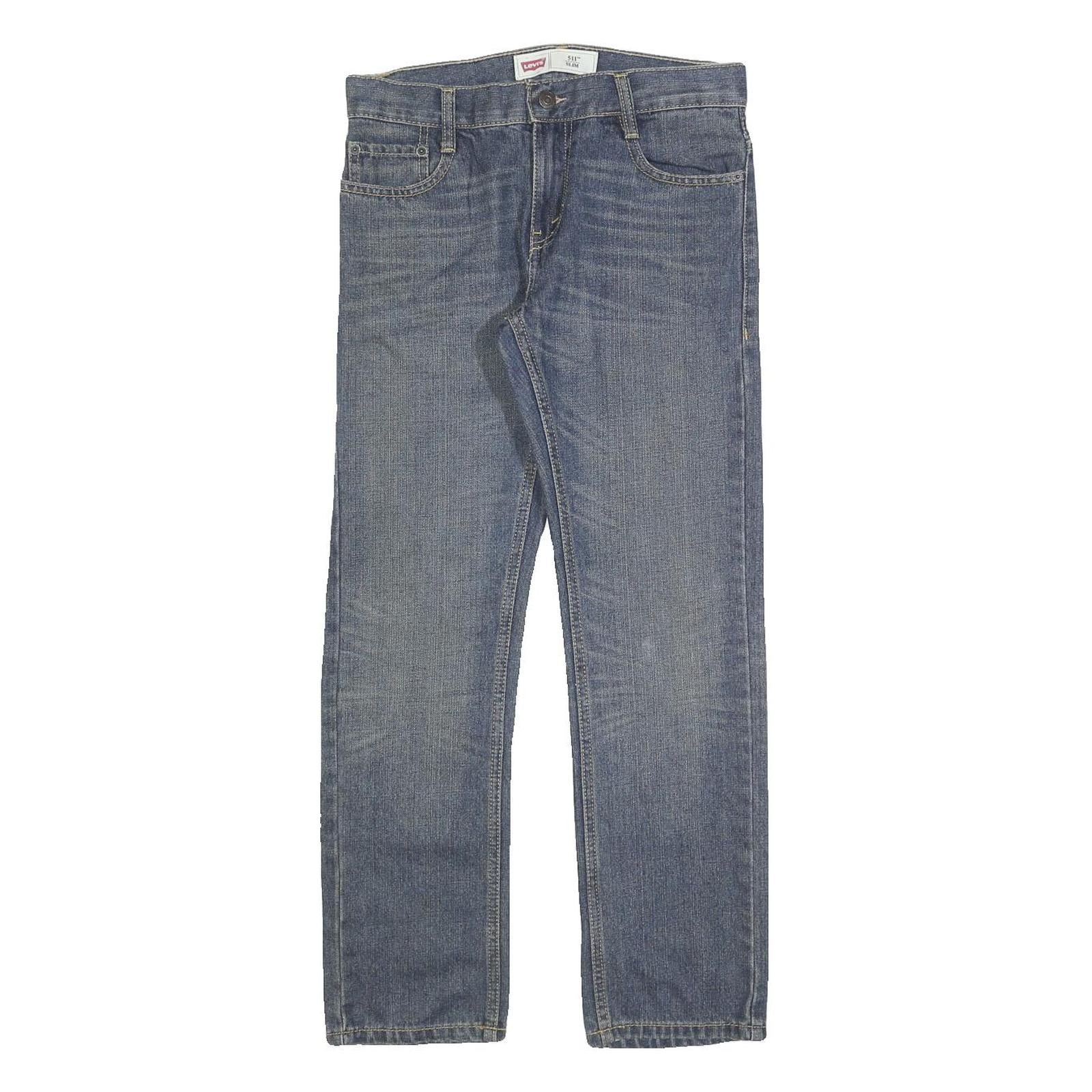 LEVI'S 511 Slim Boys Jeans Blue Denim W27 L27 Slim Fit Cotton Blend Zip
