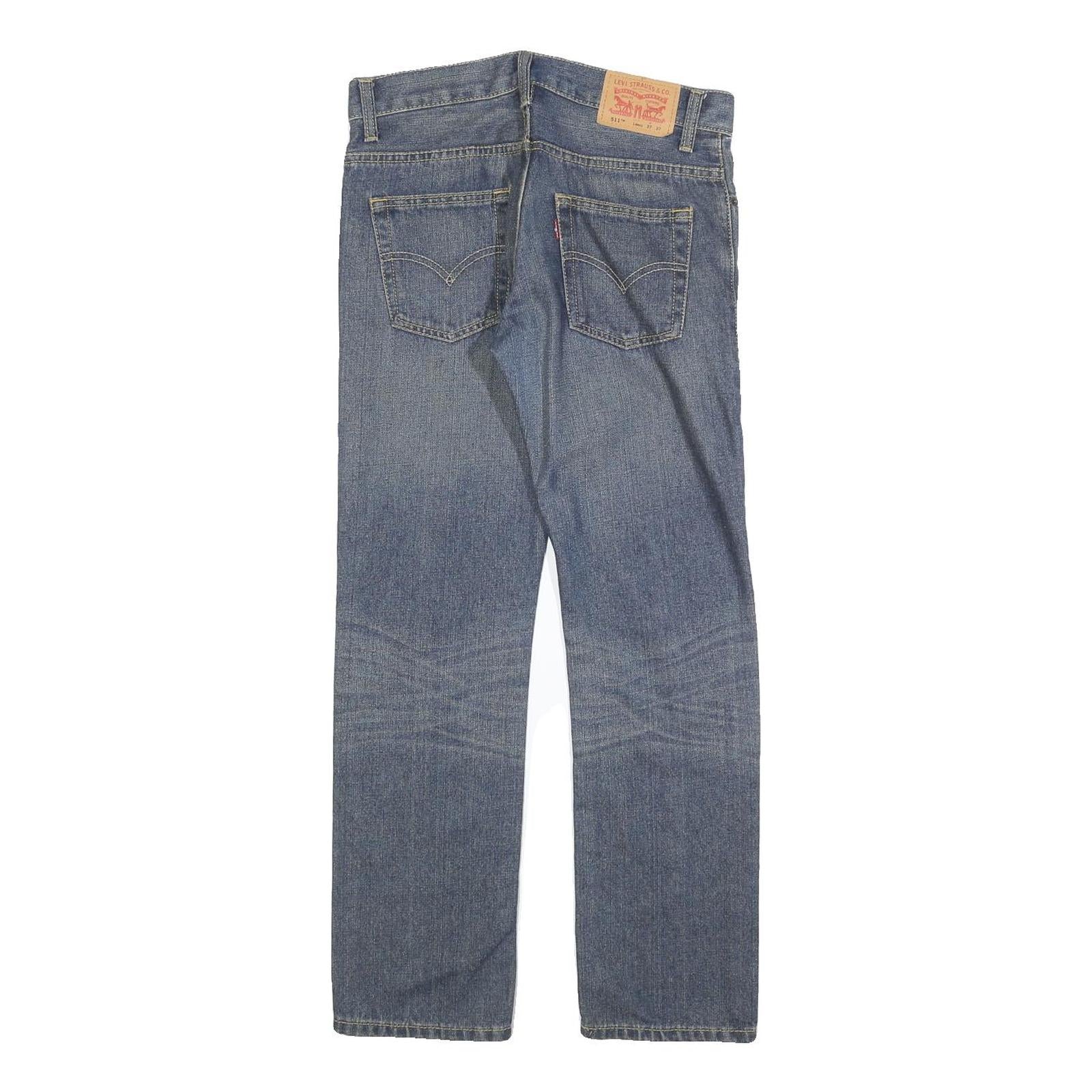 LEVI'S 511 Slim Boys Jeans Blue Denim W27 L27 Slim Fit Cotton Blend Zip