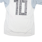 ADIDAS Mens Yellow & Grey Football T-Shirt L Short Sleeve V-Neck Sport Jersey